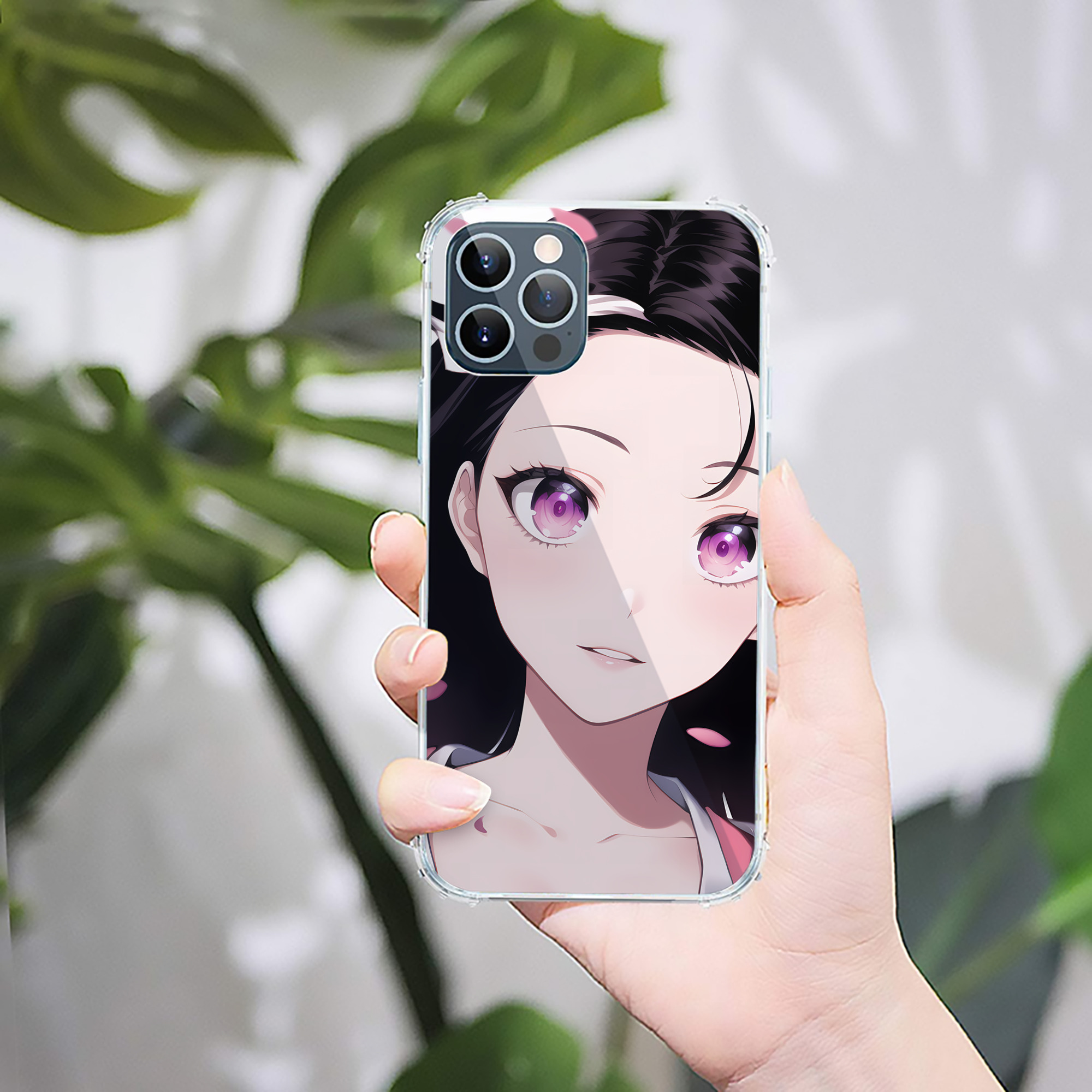 （画像用） 鬼滅の刃（きめつのやいば）竈門 禰󠄀豆子／かまど ねずこ Kamado Nezuko 【iPhone 12シリーズ対応】透明スマホケース（クリアソフトケース）